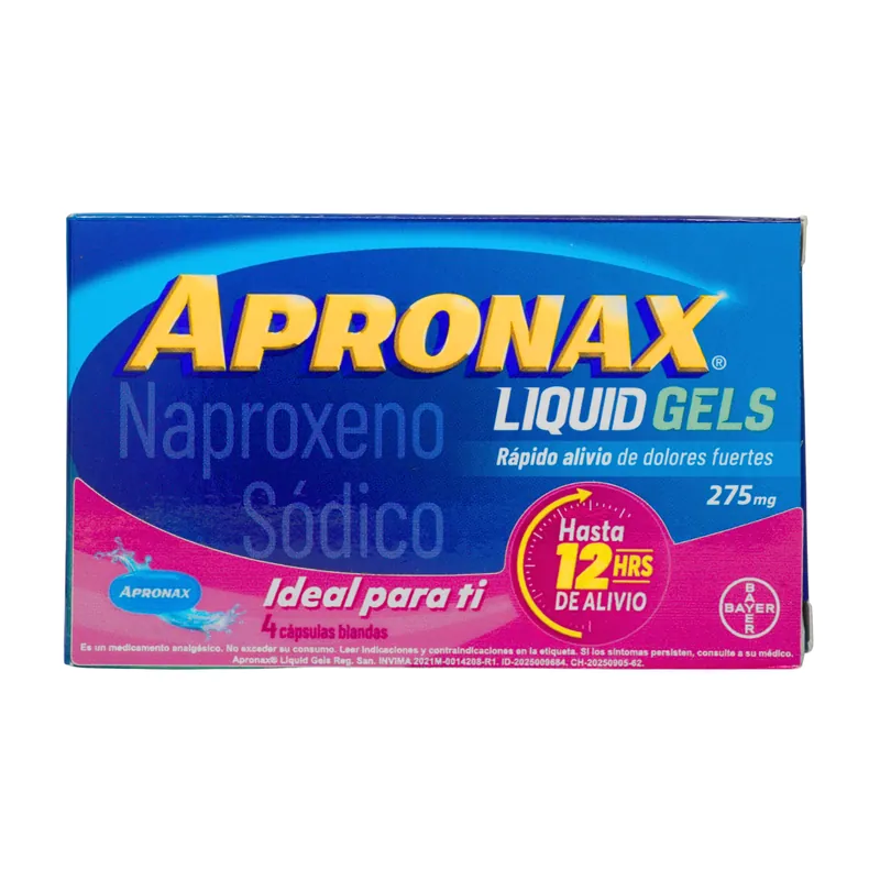 Apronax Liquid Gel Fem 275 mg 4 cápsulas