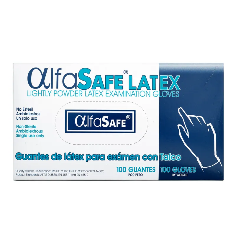 Guante Examen Alfa Latex 100 unidades L
