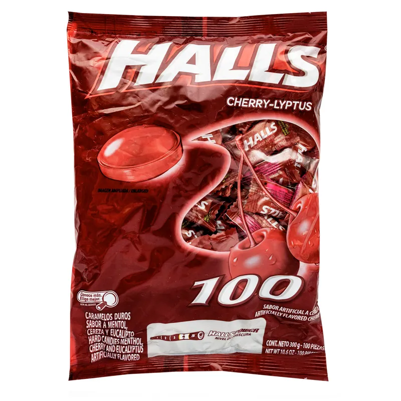 Halls Cherry Lyptus Pepa 100 unidades