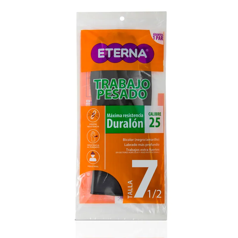 Guante Ind Duralon Negro C 25 7 1/2