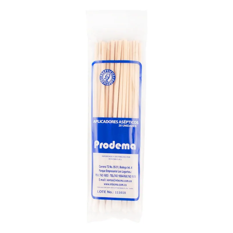Aplicador Prodema algodón Madera 20 unidades