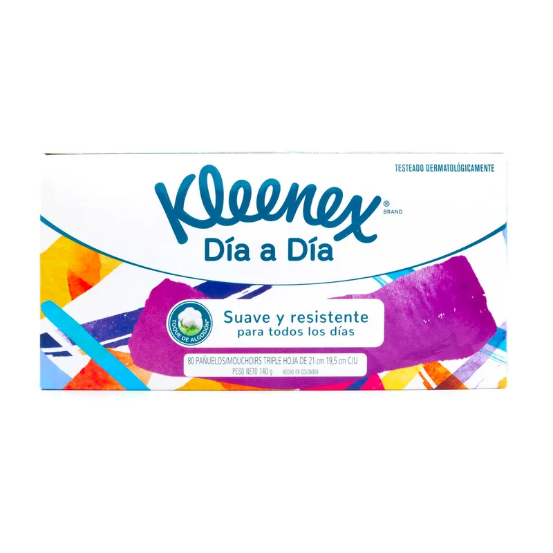 Panuelos Kleenex Super Tr Hoj 3pl 80 unidades