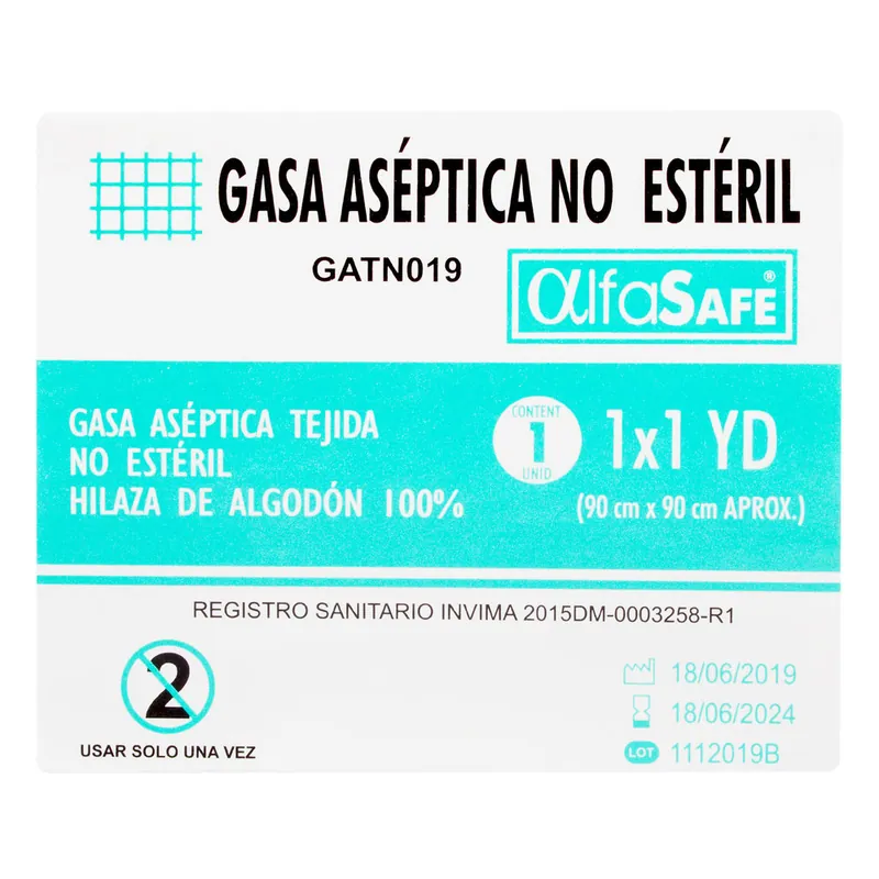Gasa Alfa aséptica 1x1