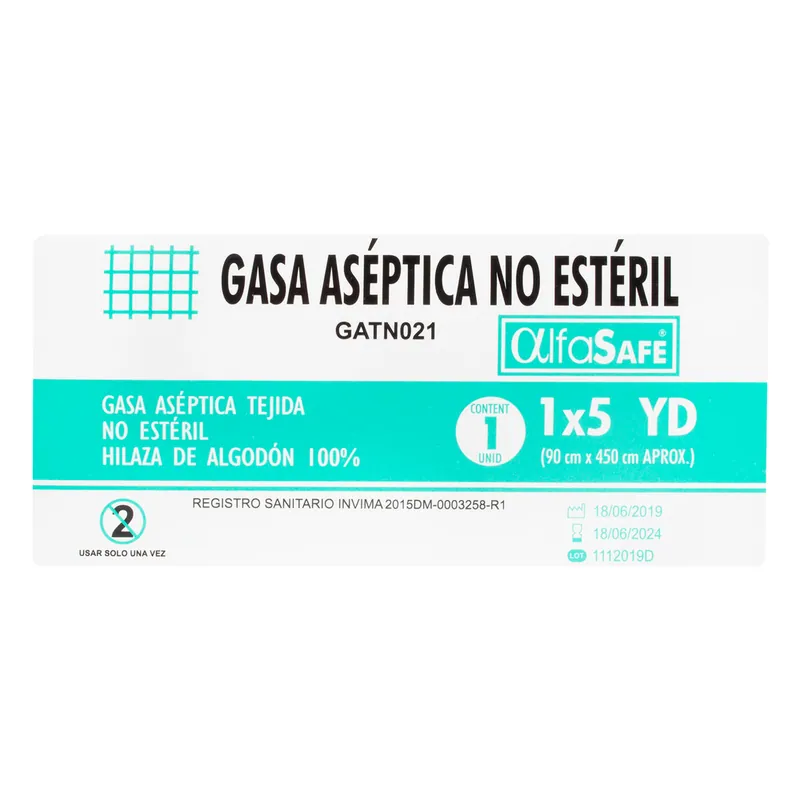 Gasa Alfa aséptica 1x5