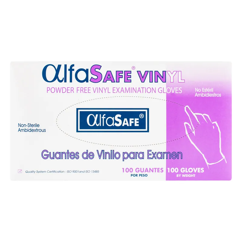 Guante Examen Vinilo Alfa T M 100 unidades