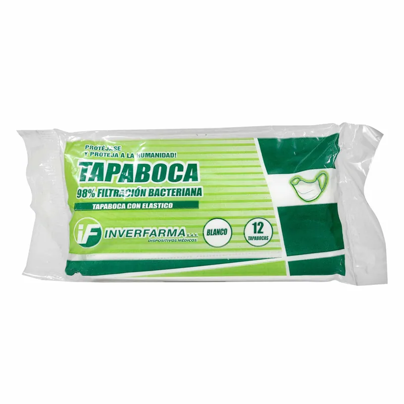 Tapaboca Blanco 12 unidades Inverfarma
