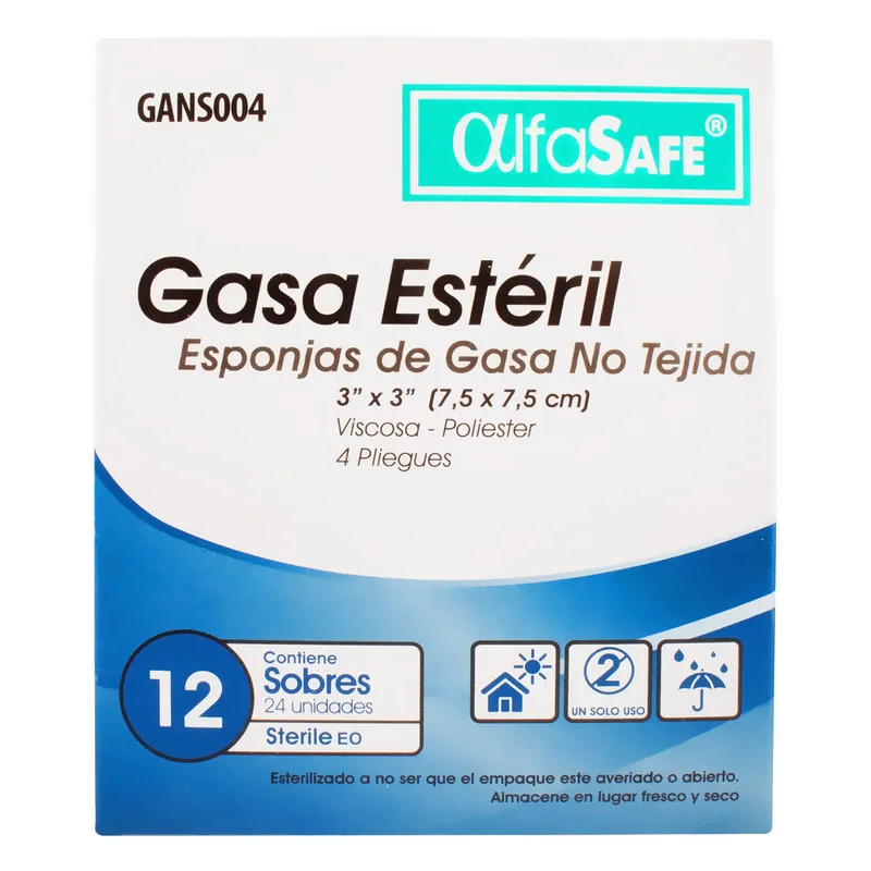 Gasa Alfa Est No Tejida 7.5x7.5cm 12 x 2