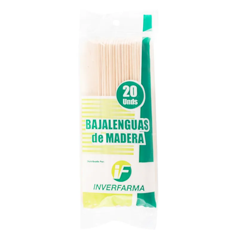 Bajalenguas Madera 20 unidades Inverfarma