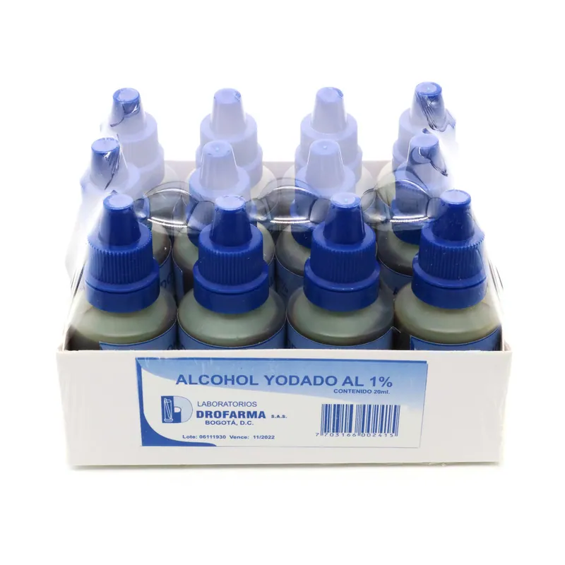 Alcohol Yodado 20 mL 12 unidades Drofarma