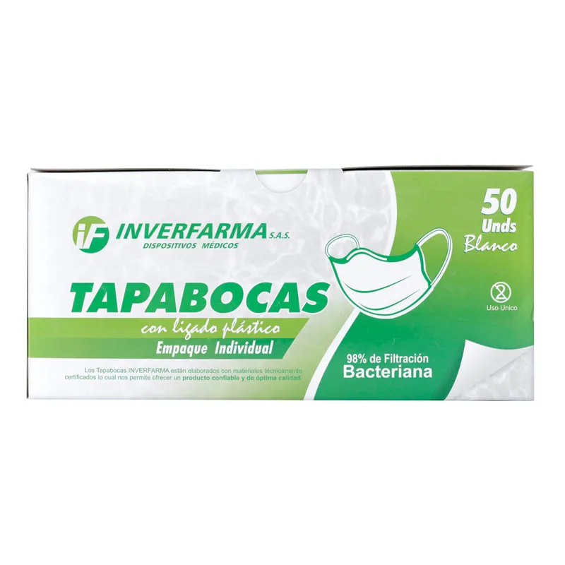 Tapaboca Blanco 50 unidades Emp Ind Inverfar