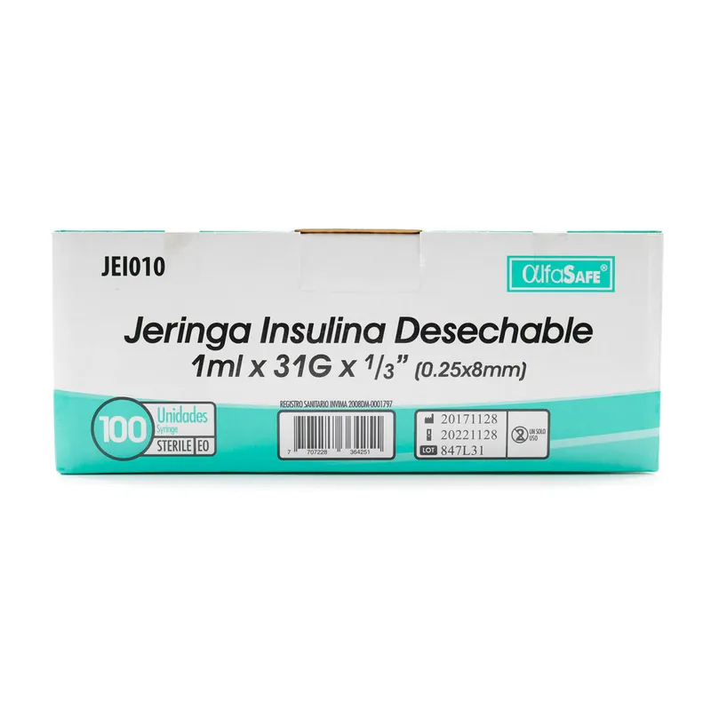 Jeringa Alfa Ins 1 mL 31gx1/3(8mm)100und