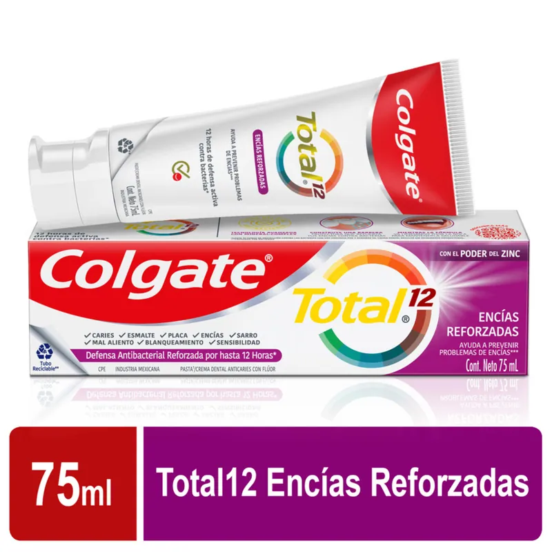 Cre Colgate Total 12 Encias Reforz 75 mL