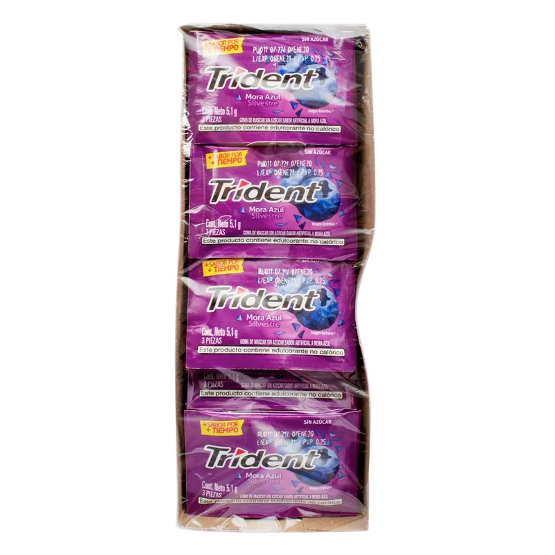 Chicle Trident 3s Mora Ter Disp 24 unidades