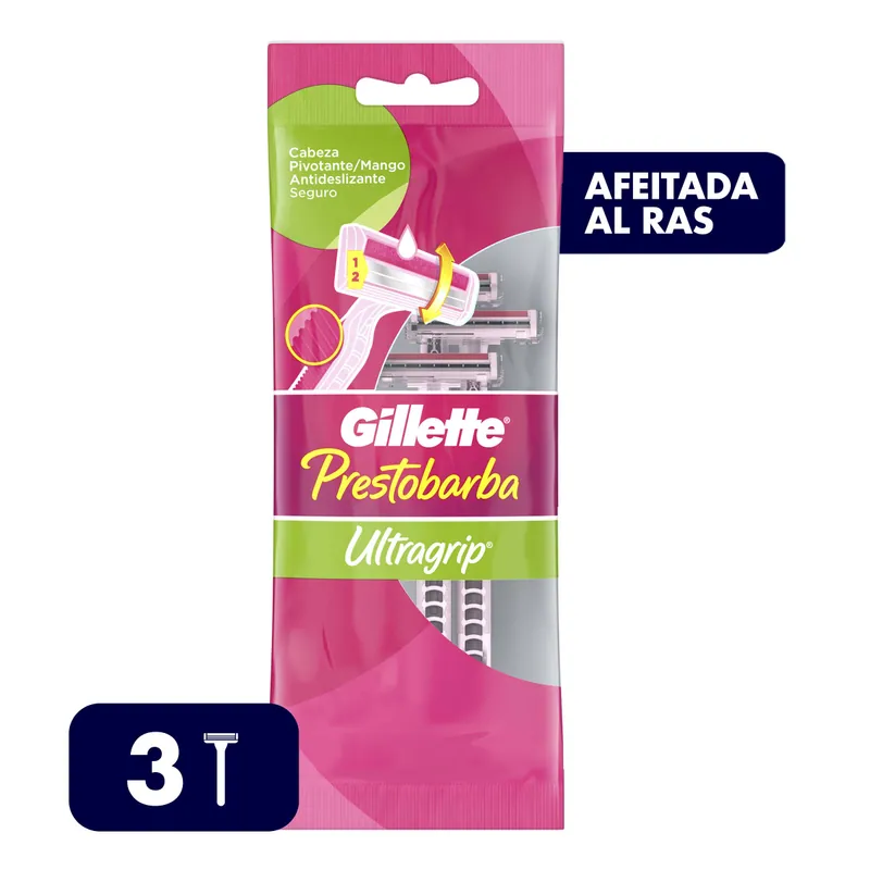 Máquina Prestobarba U Grip Mov Mujer 3 unidades
