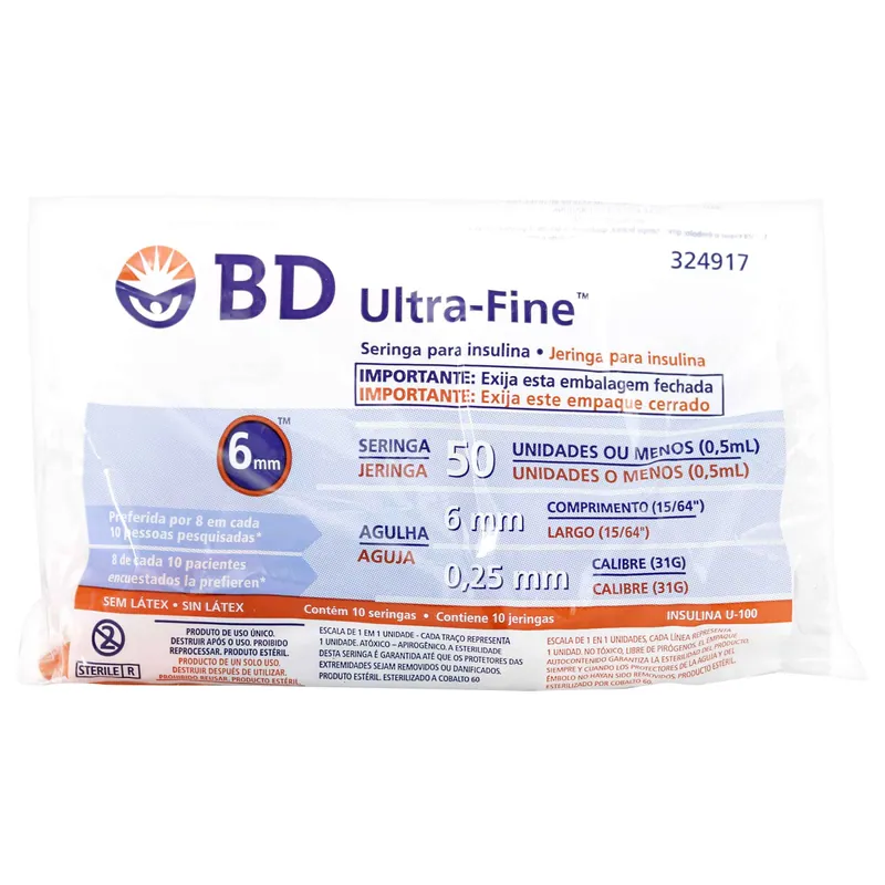 Jeringa Bd Ins 0.5 mL 31gx6mm 10 unidades