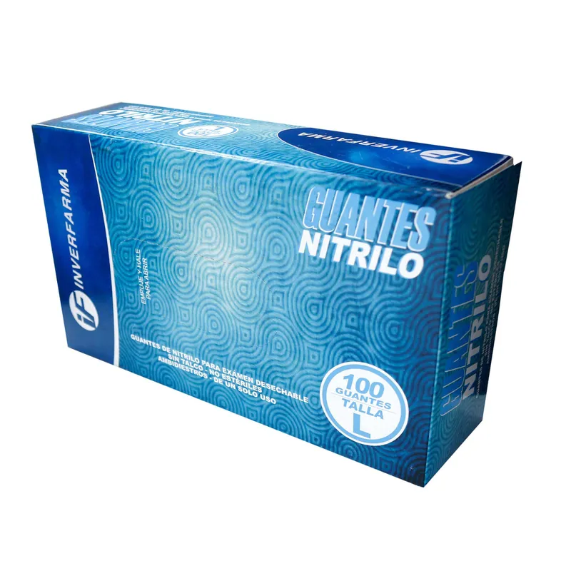 Guante Nitrilo Azul T L 100 Uds Inver