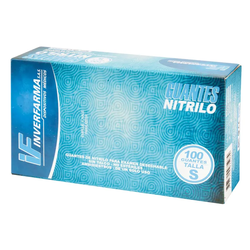 Guante Nitrilo Azul T S 100 Uds Inver
