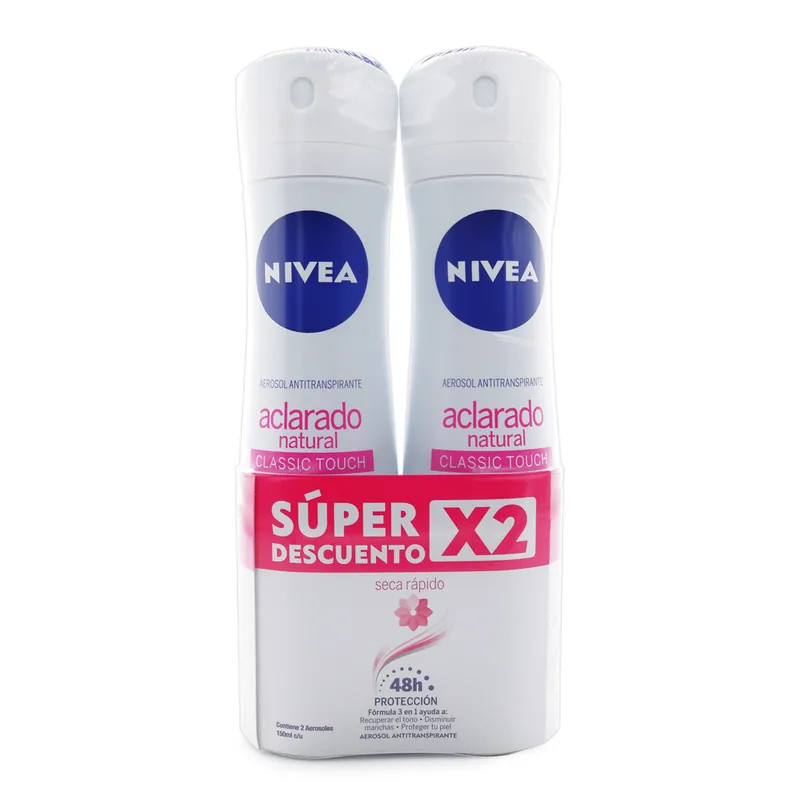 2.desodorante Nivea spray Tono Natural 150 mL S O