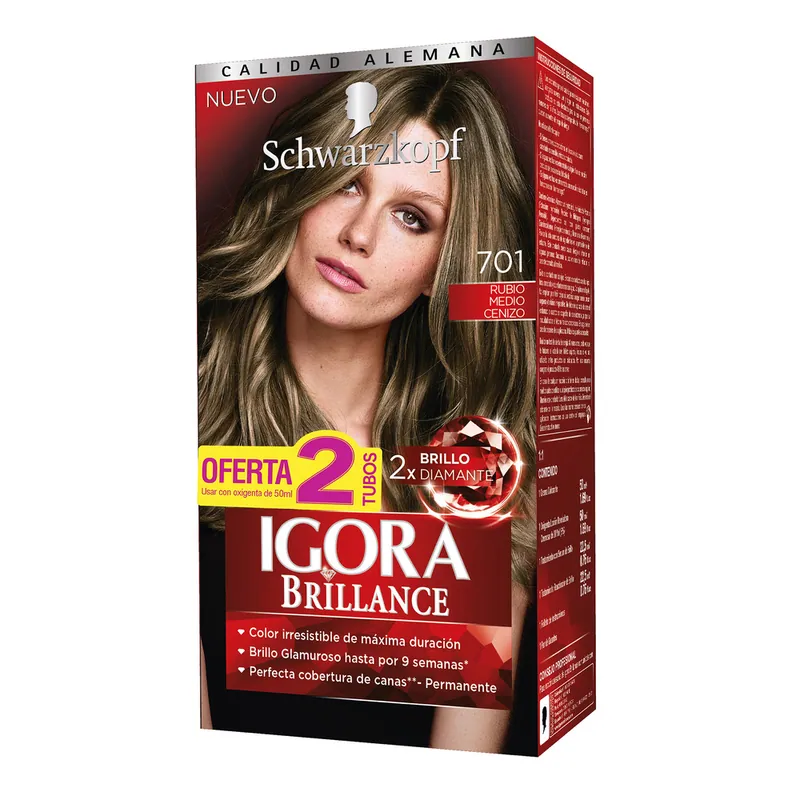 Igora Brillance D T 701 Rub Medio Cenizo