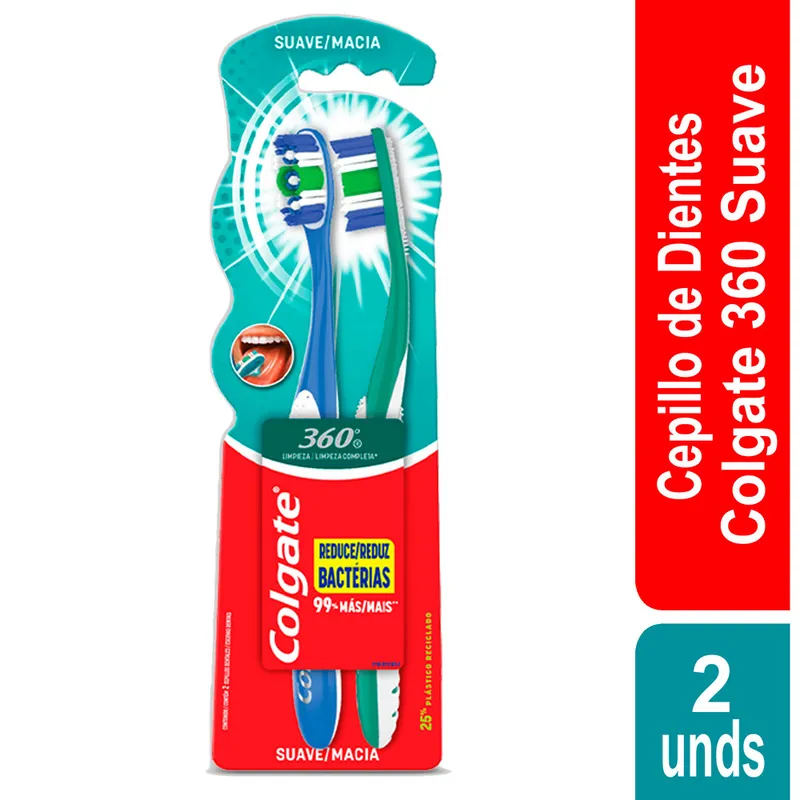 Cep Colgate 360 Cabeza Normal Suave 2x1