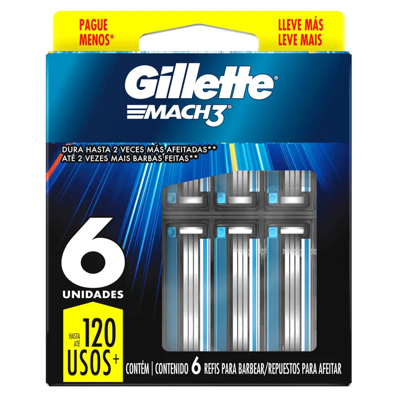 Rep Máquina Afeitar Gillette Mach 3 6 unidades
