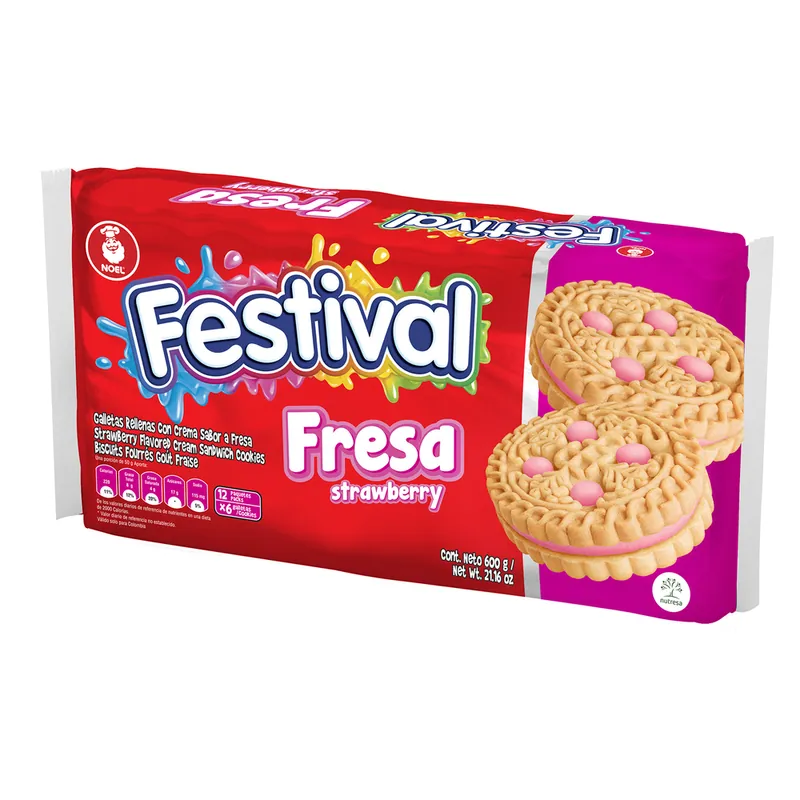 Galletas Festival Fresa 12 Paq 6 unidades