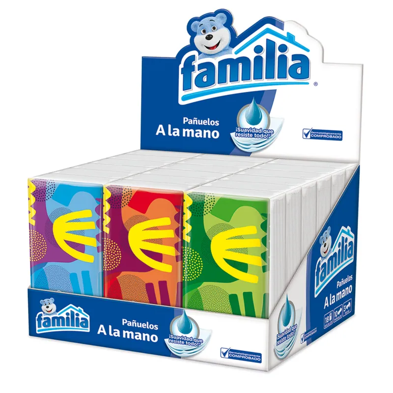 Panuelos Familia Tri Hoja Bandeja 18 unidades
