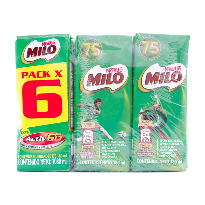 Milo Activ 180 mL 6 Unidades