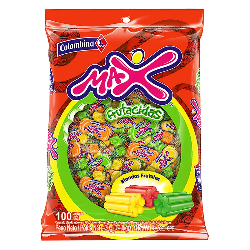 Caramelo Max Frutacidas 100 unidades