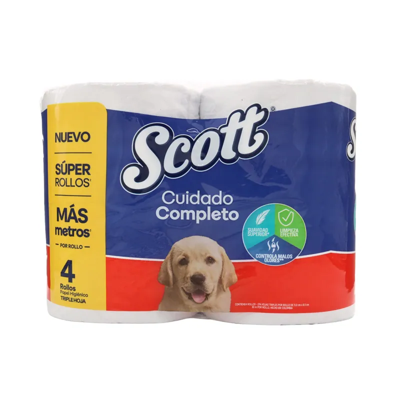Papel Hig Scott Cuidado comprimidos 4 rollos