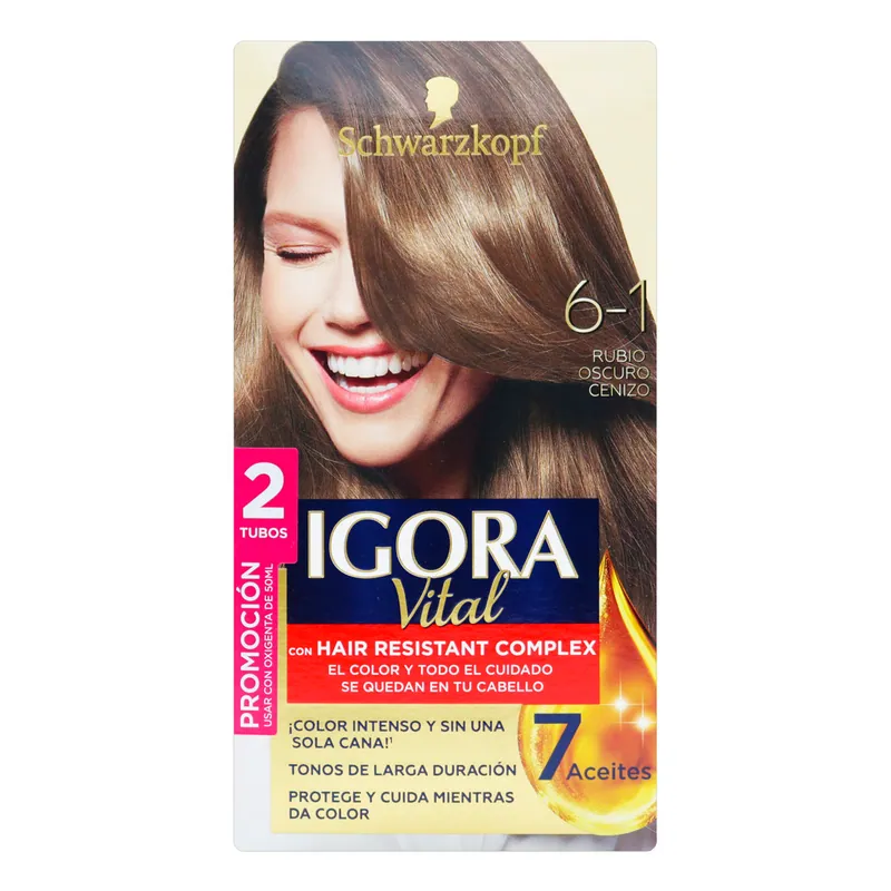 Igora Vital D Tubo 6-1 Rub Oscuro Cenizo