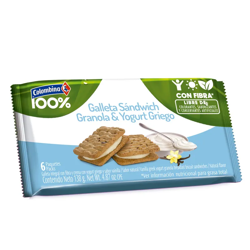 Galletas Sandwich Yogurt Griego 6 unidades