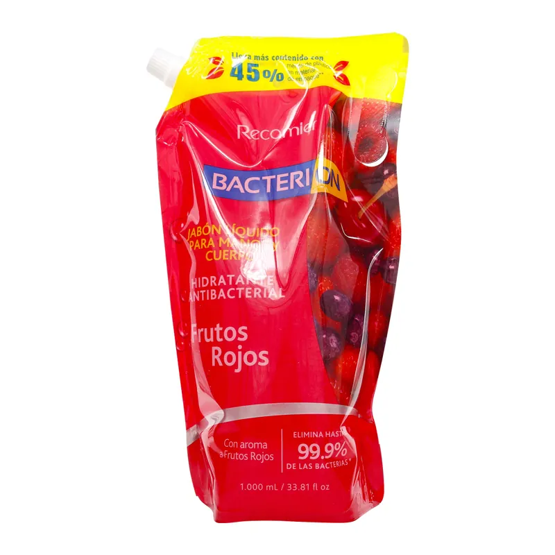 Jabón Bacterion líquido Frut Roj D Pack 1000 mL