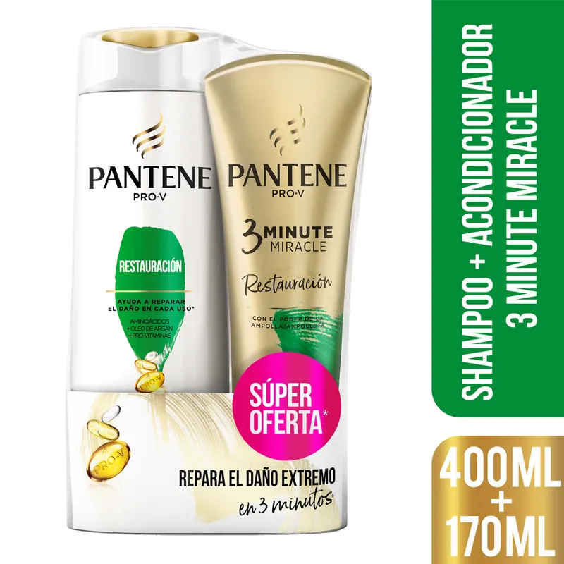 Champú Pantene Rest 400+acondicionador 170 3mm P E