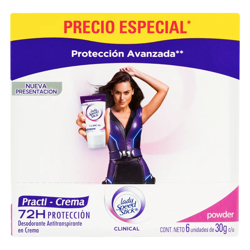 Desodorante Lady S S Clin Pr crema 30 g 6und P E