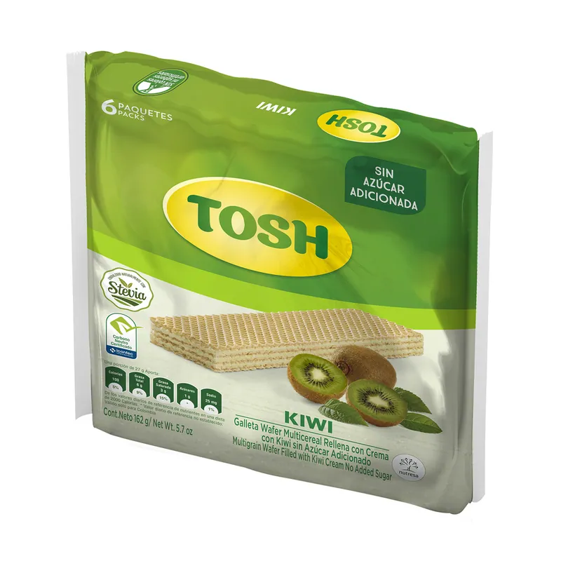 Galleta Tosh Wafer Multicere Kiwi 6 unidades