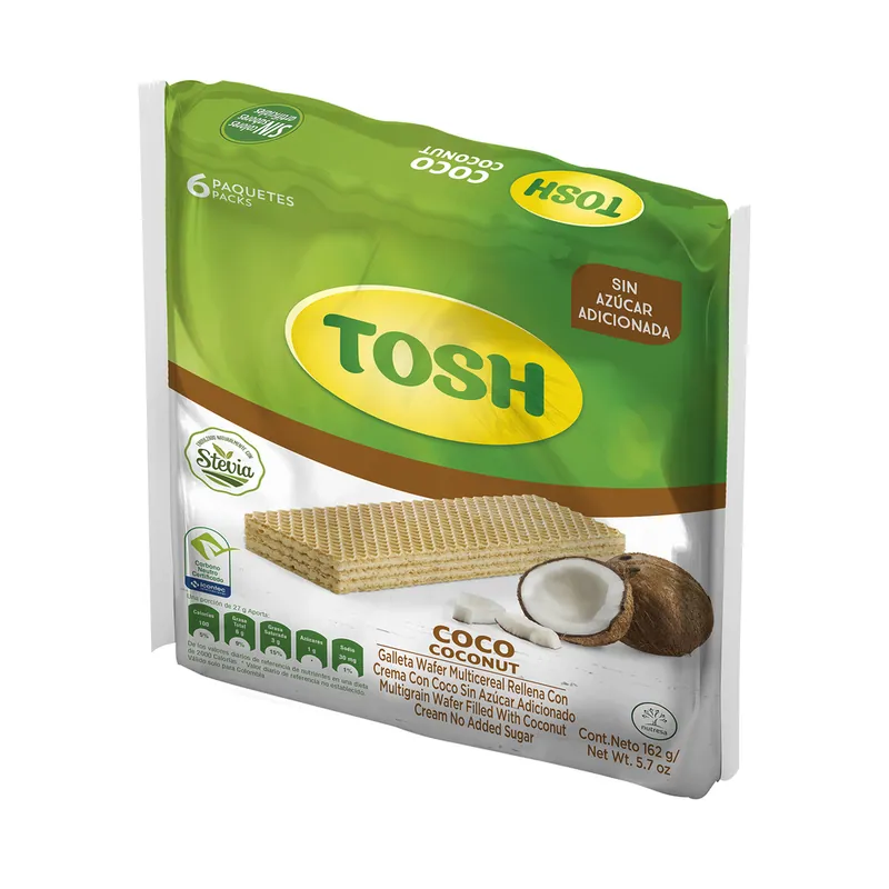 Galleta Tosh Wafer Multicereal Coco 6und