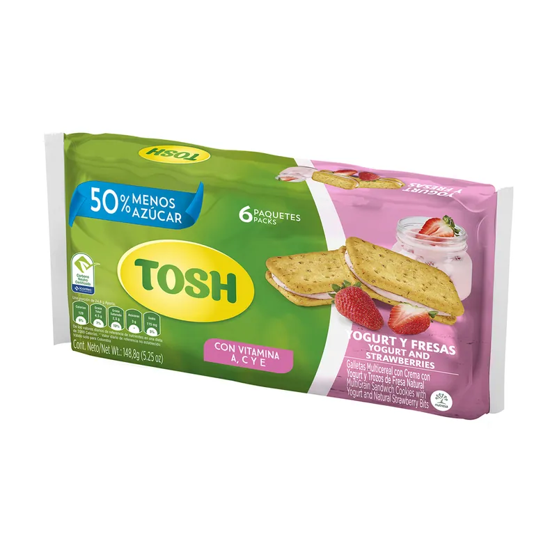 Galletas Tosh Yogurt Fresa 6 unidades