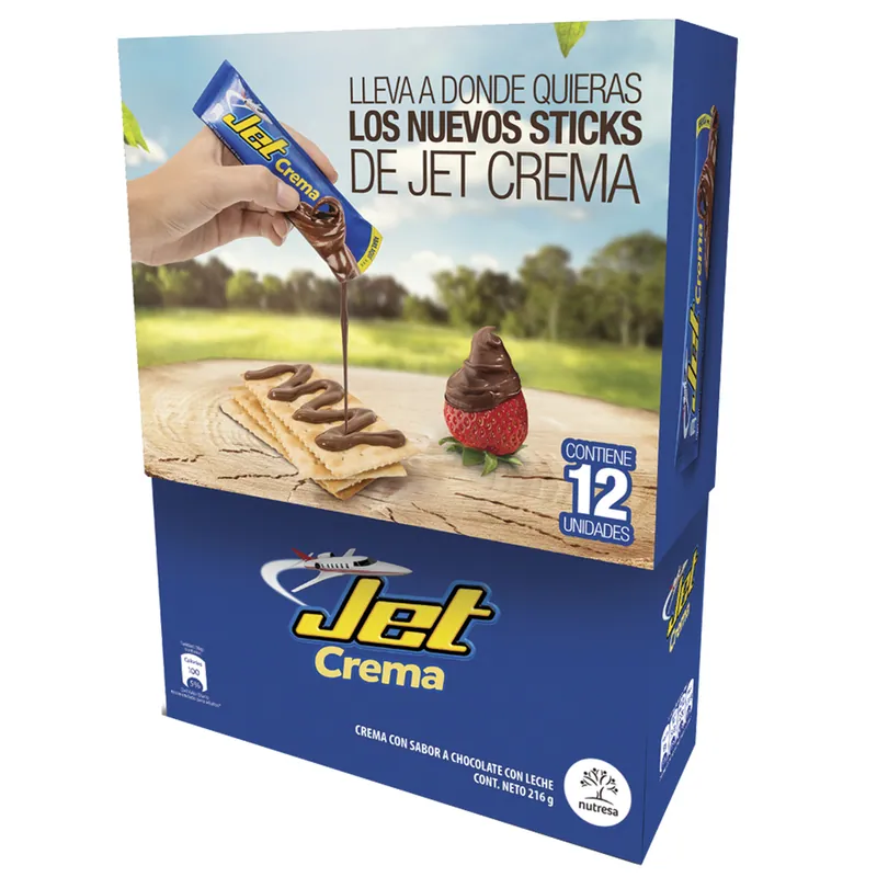 Chocolatina Jet crema 18 g 12 unidades