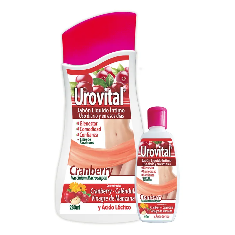 Jabón líquido Int Urovital 280 mL gotas Jabón 45 mL