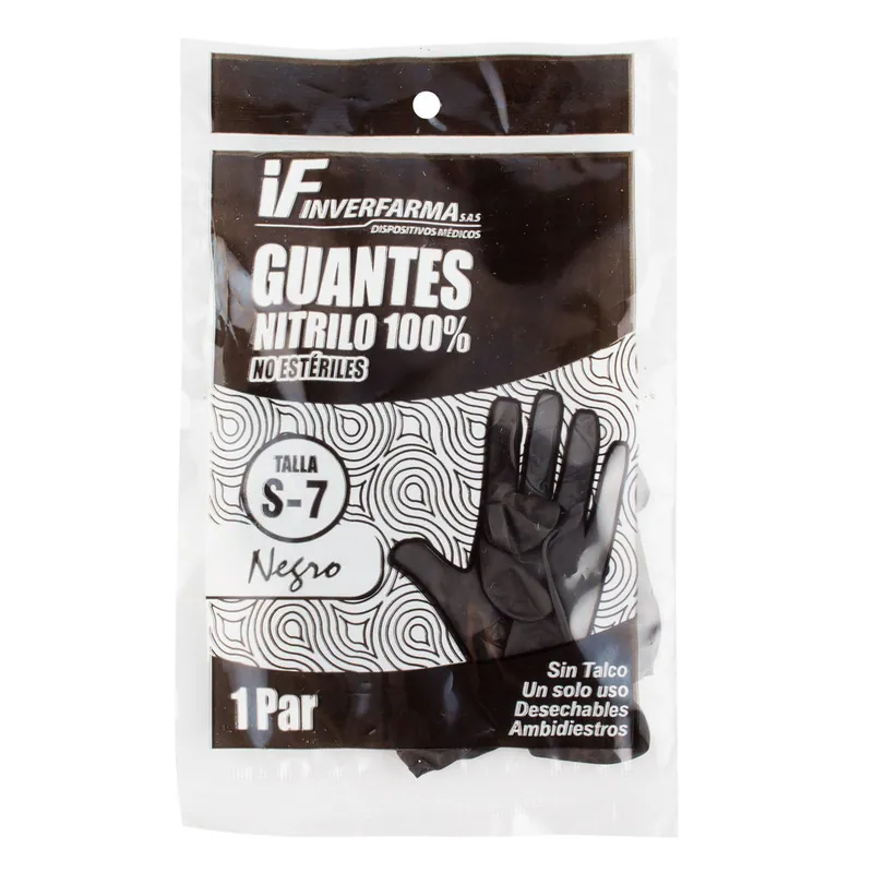 Guante Nitrilo Negro T S 2 unidades Inverfarm