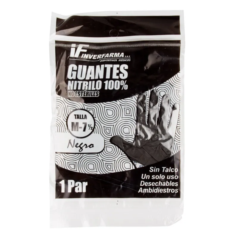 Guante Nitrilo Negro T M 2 unidades Inverfarm