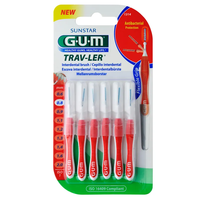 Cepillo Inter Gum 0.8 Mm F Cilind 6 unidades