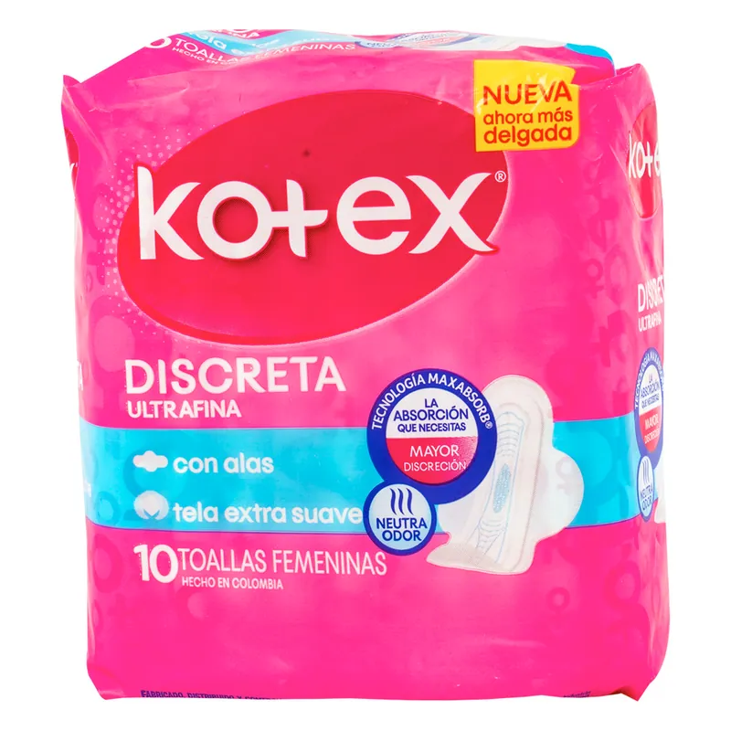 Toa Kotex Discreta Tela 10 unidades