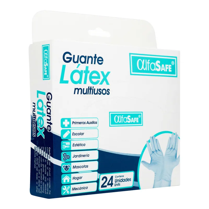 Guante Examen Alfa Latex 24 Uds M