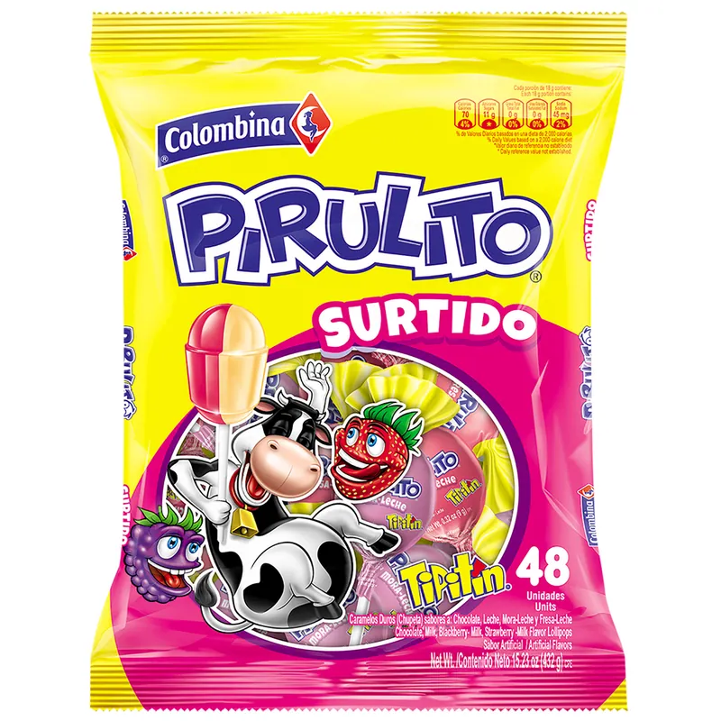 Tipitin Pirulito Surtido 48 unidades 432 g