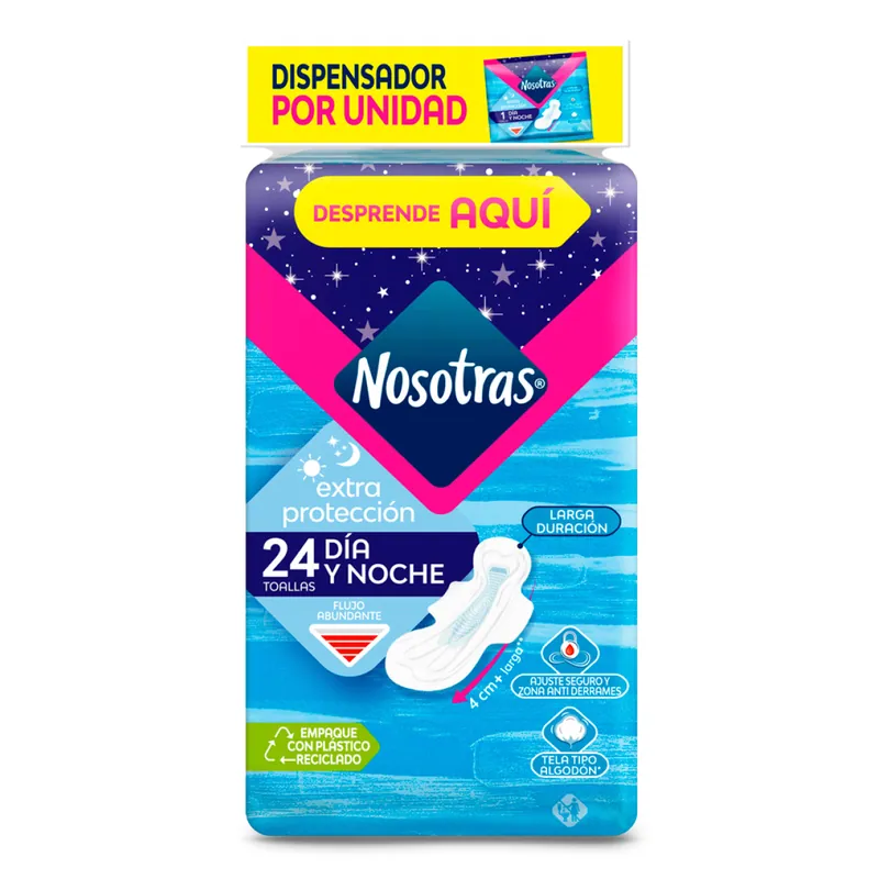 Toa Nosotras Extra Protecc Disp 24 unidades