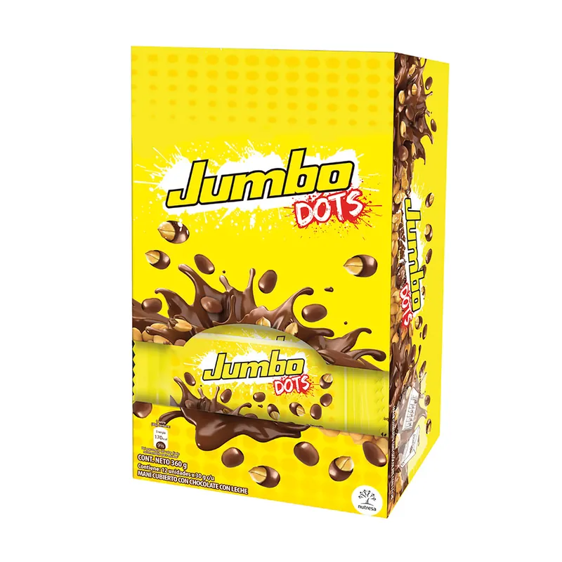 Chocolatina Jumbo Dots 12 unidades 360 Gramos