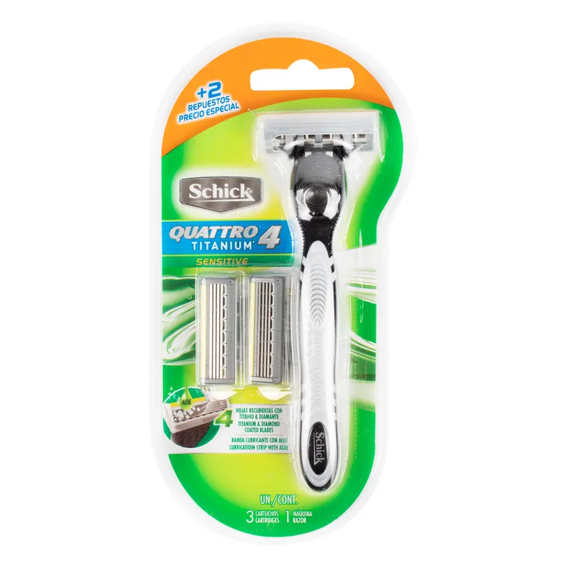 Máquina Schick Quattro Titan Mas 2 Rep P E
