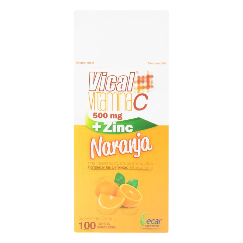 Vical Vitamina C 500 Mg+zinc Nar 100 tabletas